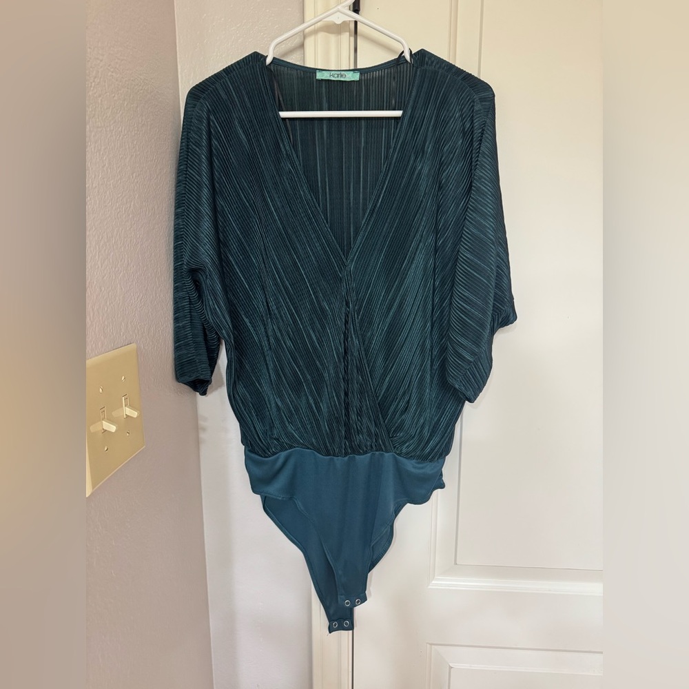 Karlie Deep Teal V-Neck Bodysuit